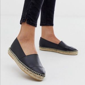 Office leather espadrille, size 7, new